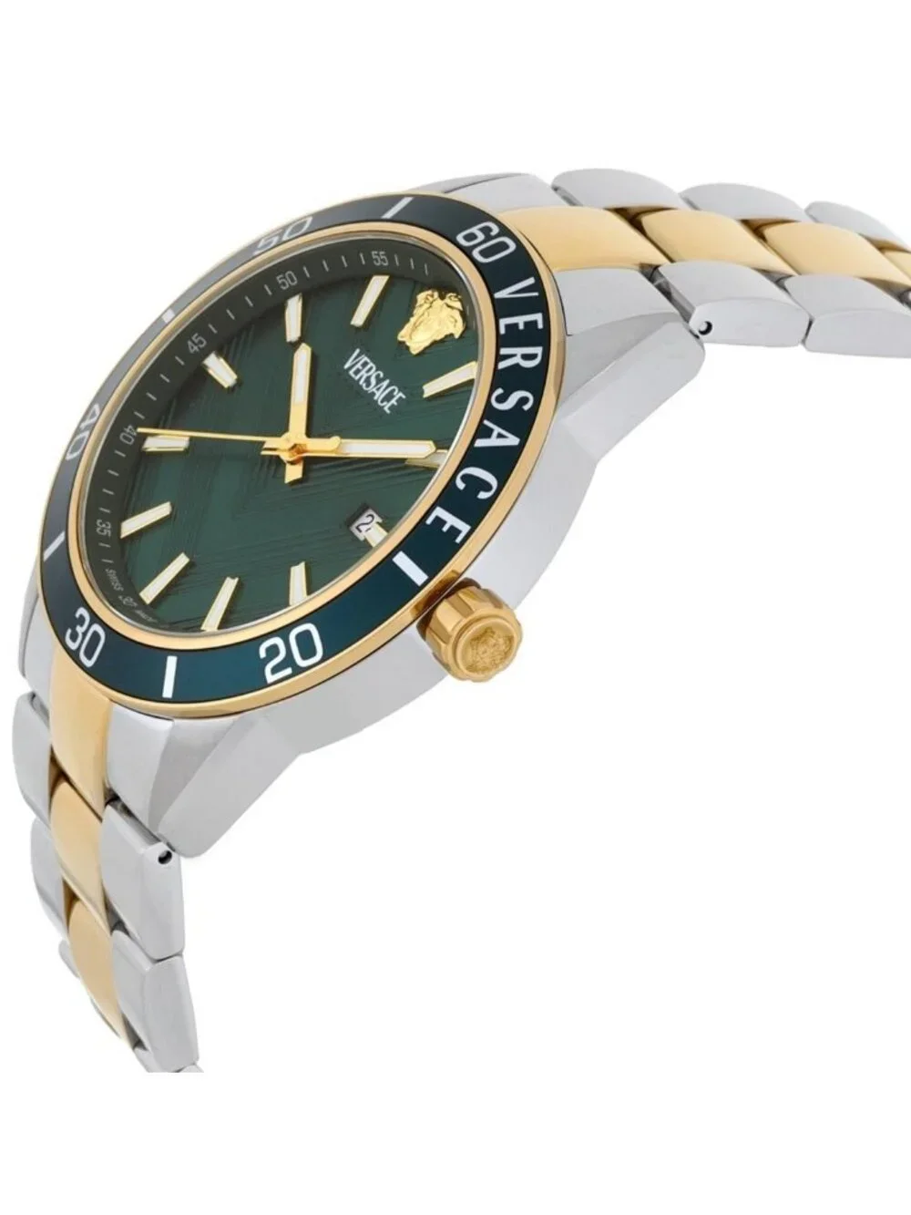 NWT Versace Greca Urban Quartz Green Dial Men's Watch
